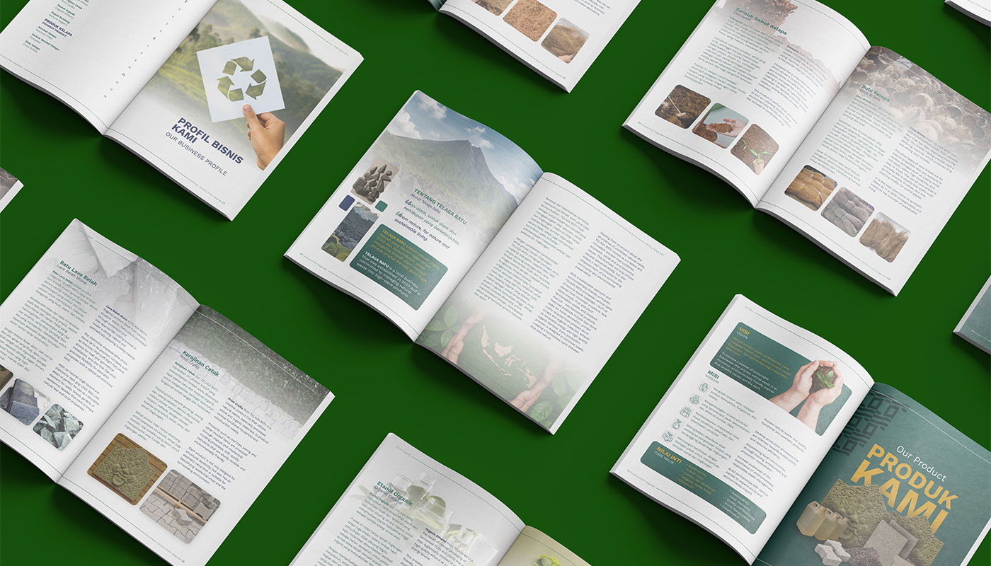 contoh desain konten company profile telaga batu