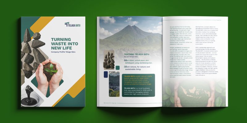 desain company profile profesional telaga batu