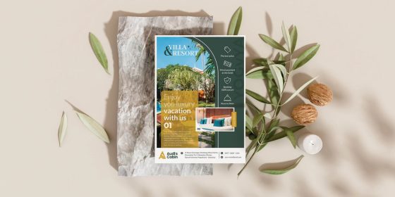 desain flyer penginapan audi cabin
