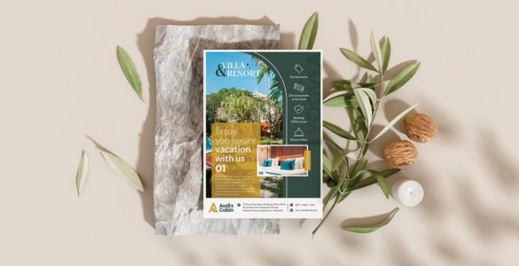desain flyer penginapan audi cabin