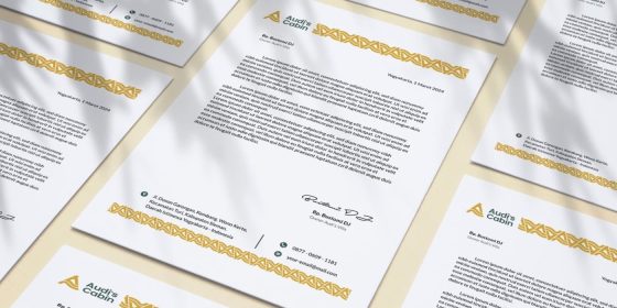 desain mockup letterhead A4 audi cabin