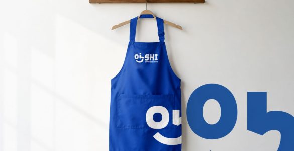 desain mockup oishi stationery apron