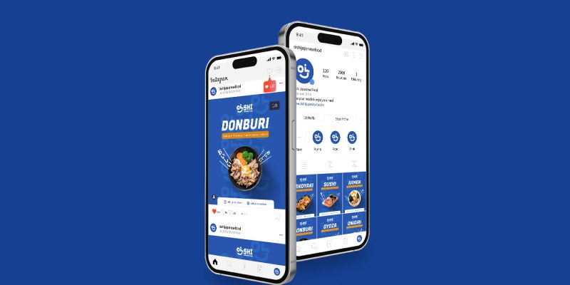 Desain tampilan social media branding kedai oishi